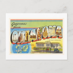 Postal Estado de Oklahoma OK Antiguo recuerdo de viajes d