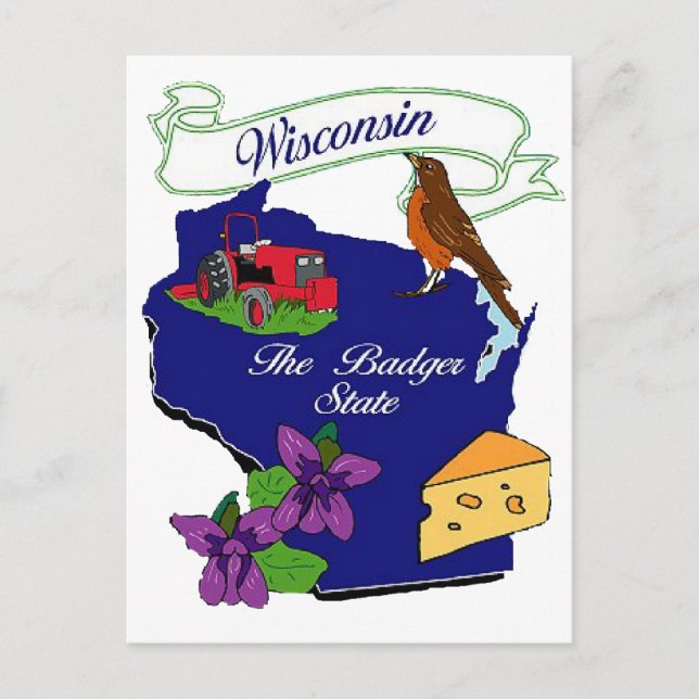 Postal Estado de Wisconsin (Anverso)