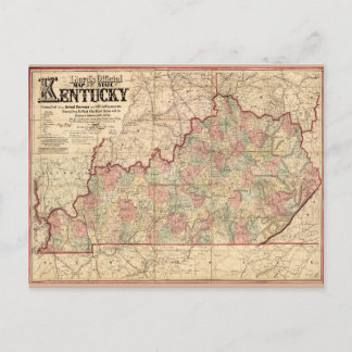 Postal Estado del mapa de Kentucky de James Lloyd (1862)