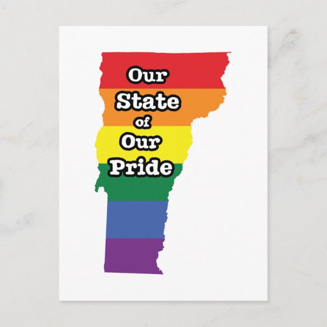Postal Estado del orgullo gay | Vermont (Anverso)