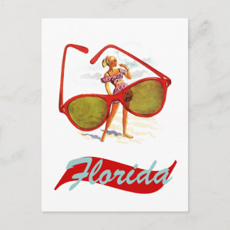 Postal Estado del sol retro la Florida Fla del vintage de