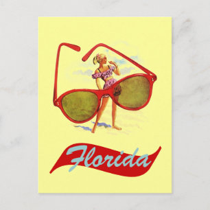 Postal Estado del sol retro la Florida Fla del vintage de