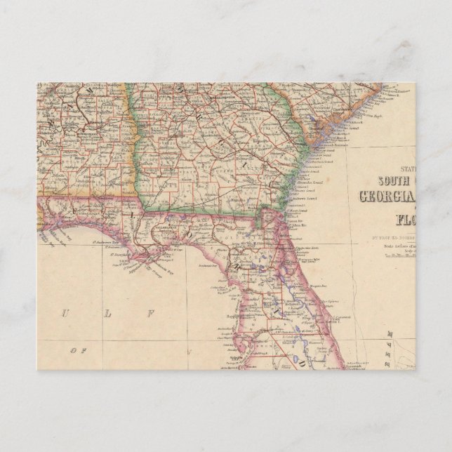 Postal Estados de Carolina del Sur, Georgia y Alabama (Anverso)