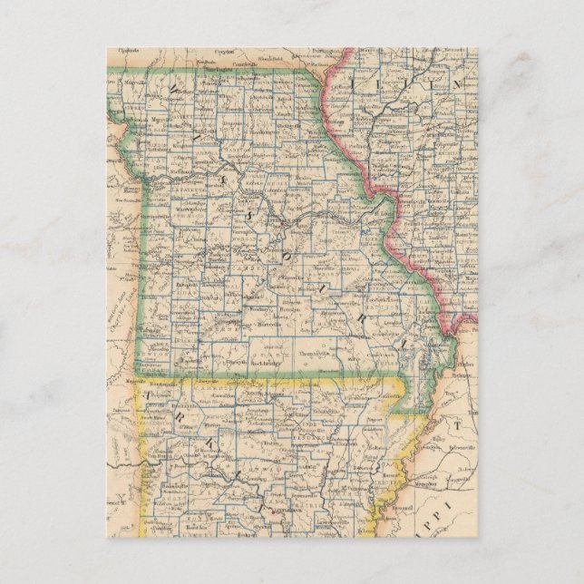 Postal Estados de Illinois, Misuri y Arkansas (Anverso)