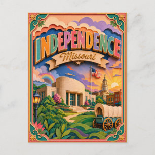 Postal Estados de Independencia de Missouri Recortes de P