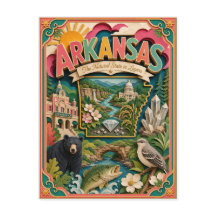 Estados de PopCut Arkansas Arte en Papel Colorido