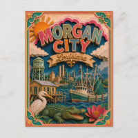 Estados de PopCut Ciudad de Morgan Louisiana Arte 