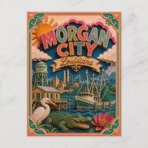 Estados de PopCut Ciudad de Morgan Louisiana Arte