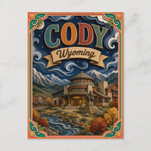 Postal Estados de PopCut Cody Wyoming Arte de Papel