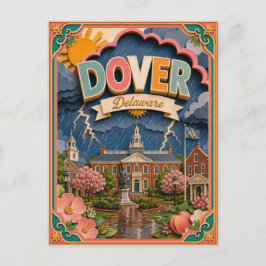 Postal Estados de PopCut Dover Delaware Arte de Papel