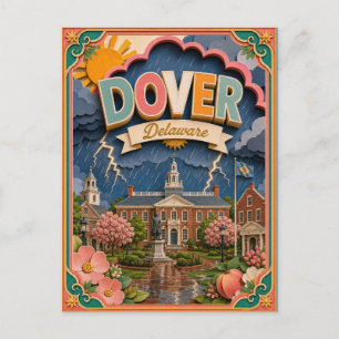 Postal Estados de PopCut Dover Delaware Arte de Papel