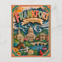 Estados de PopCut Frankfort Kentucky Arte en Papel