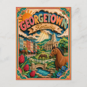 Postal Estados de PopCut Georgetown Kentucky Arte en Pape
