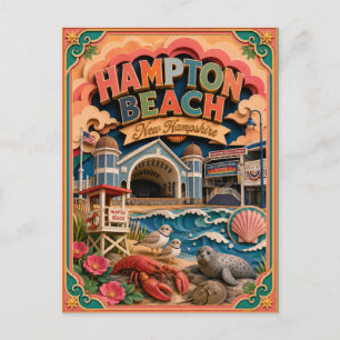 Postal Estados de PopCut Hampton Beach New Hampshire Arte