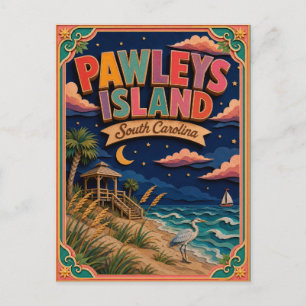 Postal Estados de PopCut Isla Pawleys Carolina del Sur Ar