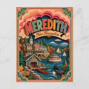 Postal Estados de PopCut Meredith New Hampshire Arte de P