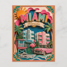 Estados de PopCut Miami Florida Arte de Papel