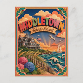 Postal Estados de PopCut Middletown Rhode Island Arte de