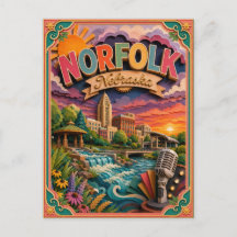 Estados de PopCut Norfolk Nebraska Arte en Papel
