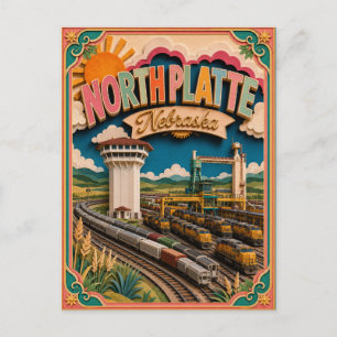 Postal Estados de PopCut North Platte Nebraska Arte de Pa