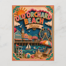 Postal Estados de PopCut Old Orchard Beach Maine Arte de