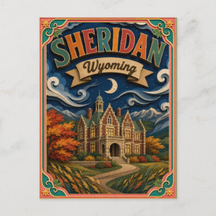 Postal Estados de PopCut Sheridan Wyoming Arte en Papel