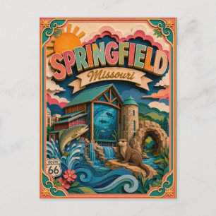 Postal Estados de PopCut Springfield Missouri Arte de Pap