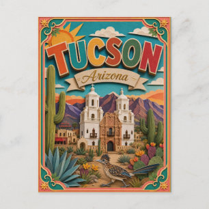 Postal Estados de PopCut Tucson Arizona Arte de Papel