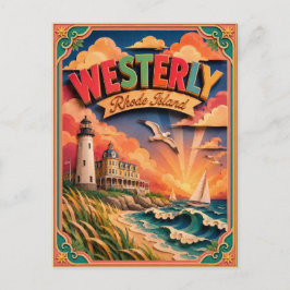 Postal Estados de PopCut Westerly Rhode Island Arte de Pa