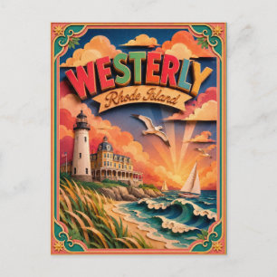 Postal Estados de PopCut Westerly Rhode Island Arte de Pa