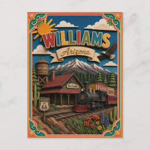 Postal Estados de PopCut Williams Arizona Arte de Papel