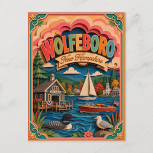 Postal Estados de PopCut Wolfeboro New Hampshire Arte en