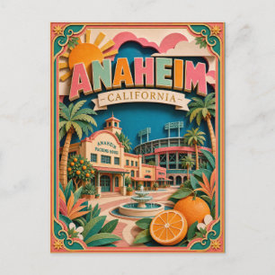 Postal Estados PopCut Anaheim California Arte de Papel