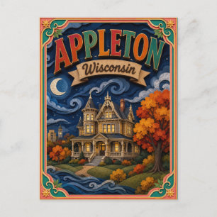 Postal Estados PopCut Appleton Wisconsin Arte de Papel
