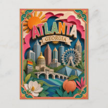 Estados PopCut Atlanta Georgia Arte de Papel