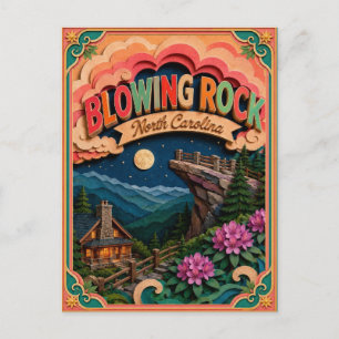 Postal Estados PopCut Blowing Rock Carolina del Norte Art