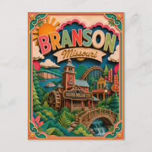 Postal Estados PopCut Branson Missouri Arte de Papel