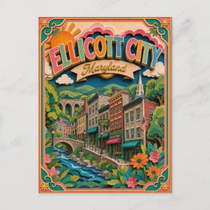 Postal Estados PopCut Ciudad Ellicott Maryland Arte de Pa