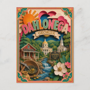 Postal Estados PopCut Dahlonega Georgia Arte de Papel