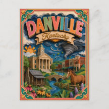 Estados PopCut Danville Kentucky Arte en Papel