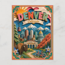 Estados PopCut Denver Colorado Arte de Papel