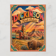Estados PopCut Dickinson Dakota del Norte Arte de 
