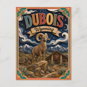 Postal Estados PopCut Dubois Wyoming Arte en Papel