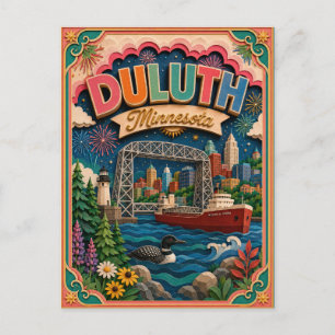 Postal Estados PopCut Duluth Minnesota Arte de Papel