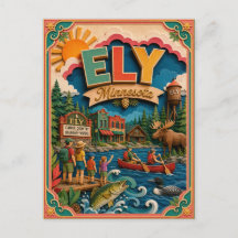 Estados PopCut Ely Minnesota Arte en Papel
