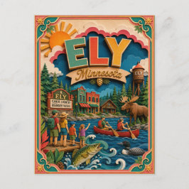 Postal Estados PopCut Ely Minnesota Arte en Papel