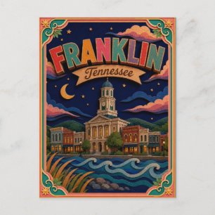 Postal Estados PopCut Franklin Tennessee Arte en Papel P