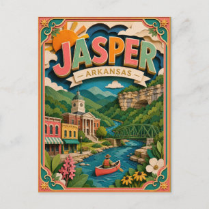 Postal Estados PopCut Jasper Arkansas Arte de Papel
