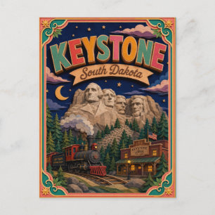 Postal Estados PopCut Keystone Dakota del Sur Arte de Pap