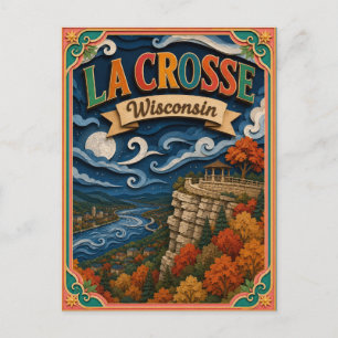 Postal Estados PopCut La Crosse Wisconsin Arte de Papel